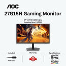 מסך גיימינג 1 ms 180Hz AOC 27G15N 27