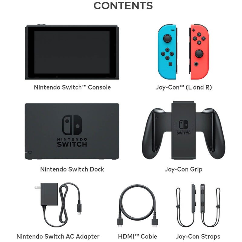 קונסולת משחקים נינטנדו סוויץ' עם ג'וי-קון אדום וכחול Nintendo Switch V.1.1