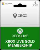קוד מנוי אקס בוקס לייב 6 חודשים XBOX LIVE 6 MONTH