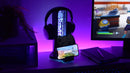 מעמד עם תאורת LED Fortnite  3 ב- 1 אוזניות סלולר עם בקר