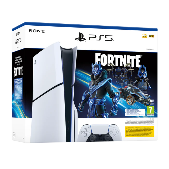 PlayStation 5 Slim Blue-Ray 1TB - קונסולת פלייסטיישן 5 + Fortnite Colbat Star
