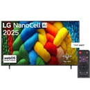 טלוויזיה חכמה LG 50" 50NANO80A6A AI Smart TV 4K NanoCel - סדרה חדשה 2025 אחריות ע"י היבואן הרשמי