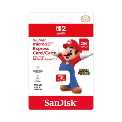כרטיס הרחבת זכרון מהיר SanDisk MicroSD Express Nintendo Switch 2 256GB