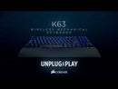 מקלדת גיימינג מקוצרת מכנית CORSAIR K63