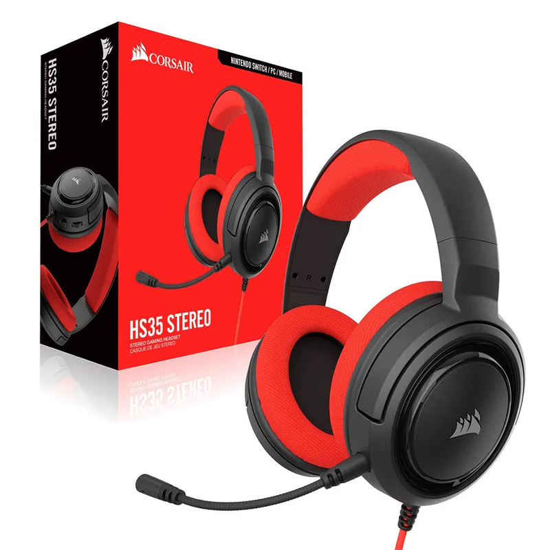 אוזניות גיימינג CORSAIR HS35 RED